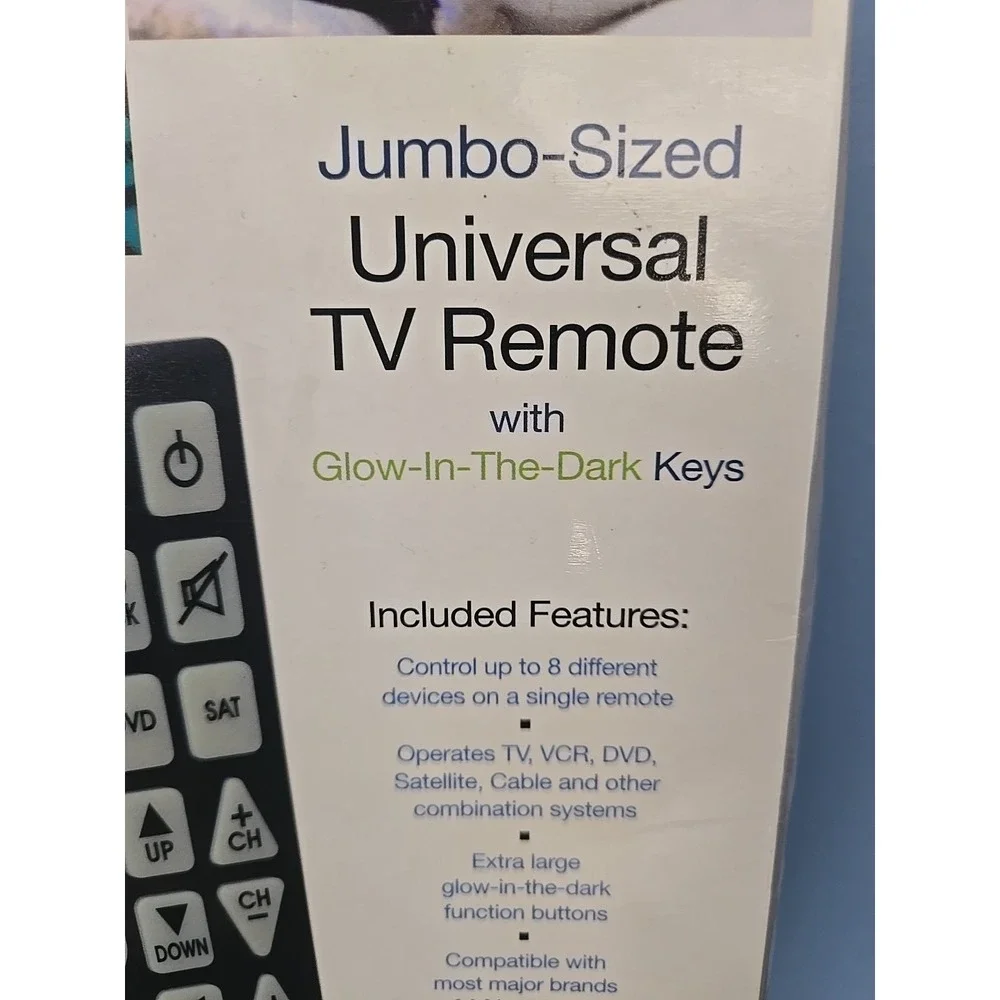 The Sharper Image Jumbo Universal Remote Glow In The Dark Keys